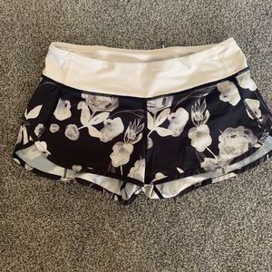 Lululemon floral speed shorts, size 4